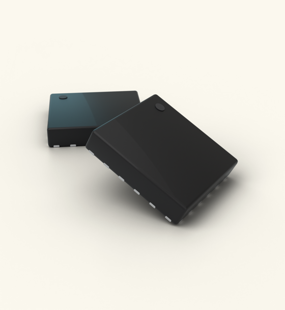 Two small motion-sensor chips, rendered in 3D